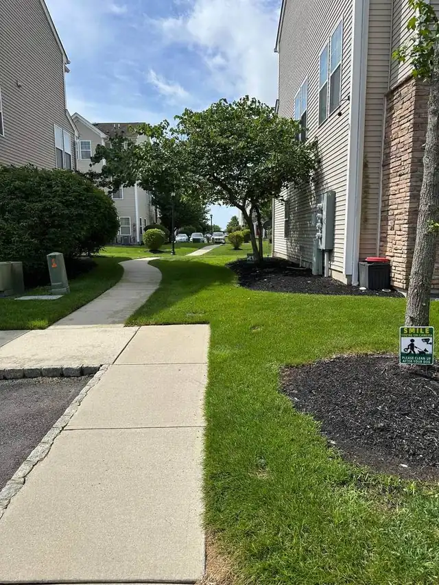 Clean sidewalks and lawn at an HOA community serviced by PooGO in South Jersey
